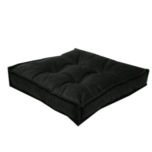 FUTON ALTO - VELUDO LISO PRETO